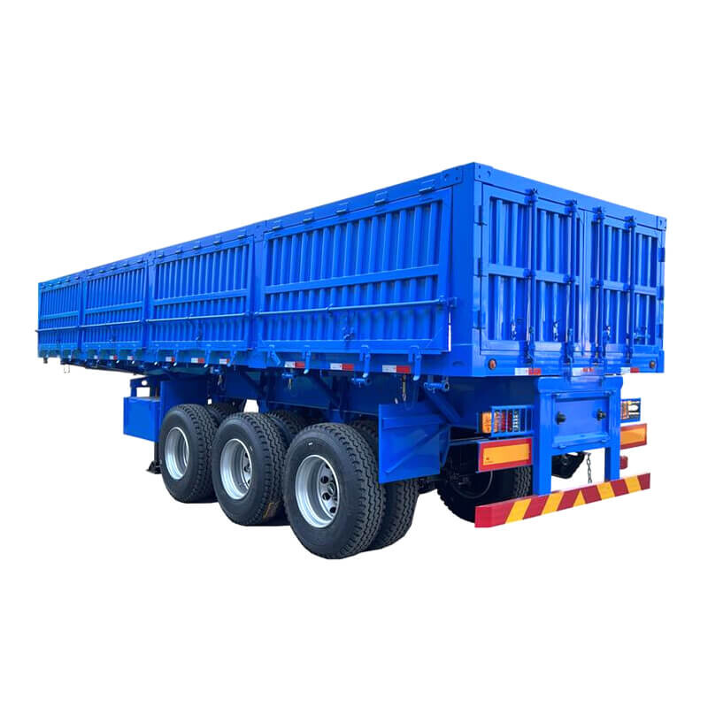 Side Tipper Trailers 3 Axles Dump Truck Trailers With Container Locks