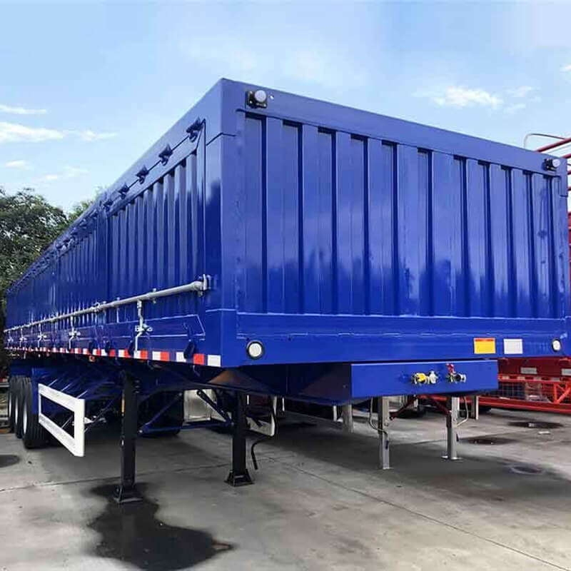 Side Tipper Trailers 3 Axles Dump Truck Trailers With Container Locks