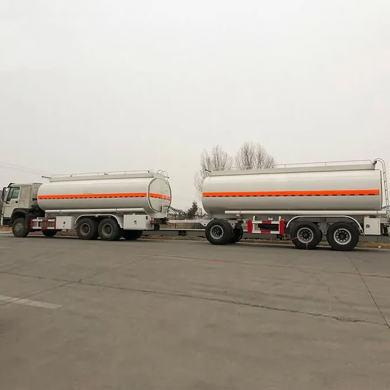 3 Axle Fuel Oil Tank Full Trailer With Drawbar