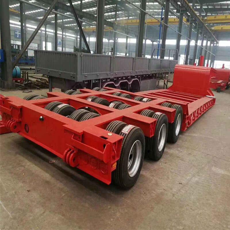 3 Line 6 Axle Detachable Gooseneck Low Bed With Tires Exposed