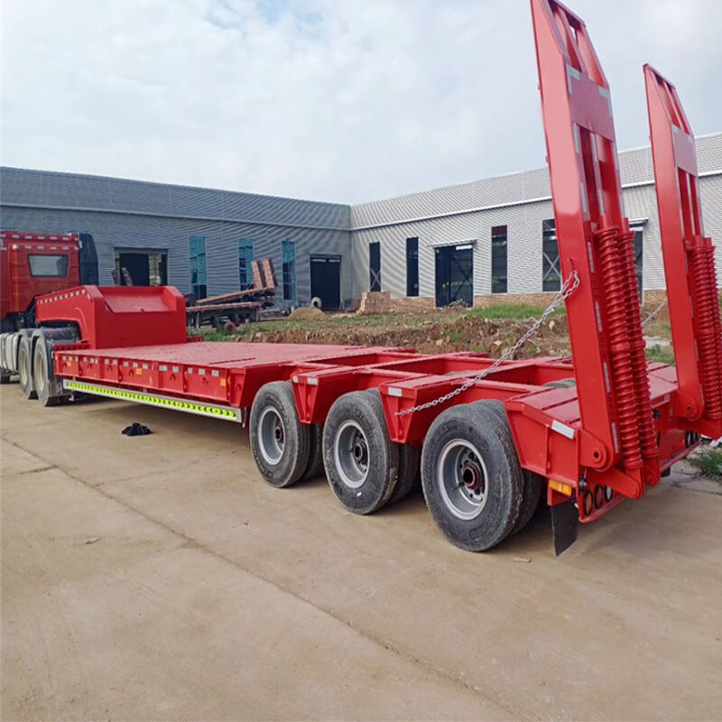 3 Line 6 Axle Detachable Gooseneck Low Bed With Tires Exposed