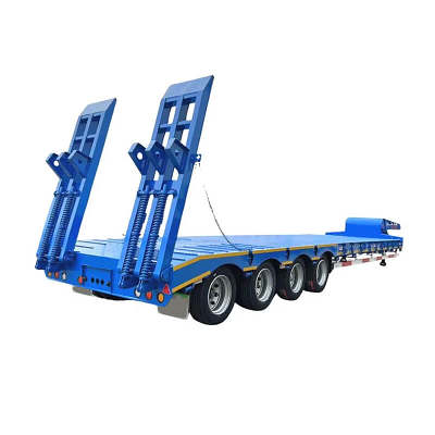 4 Axles 100T Low Loader Detachable Goosenck Lowboy Trailer
