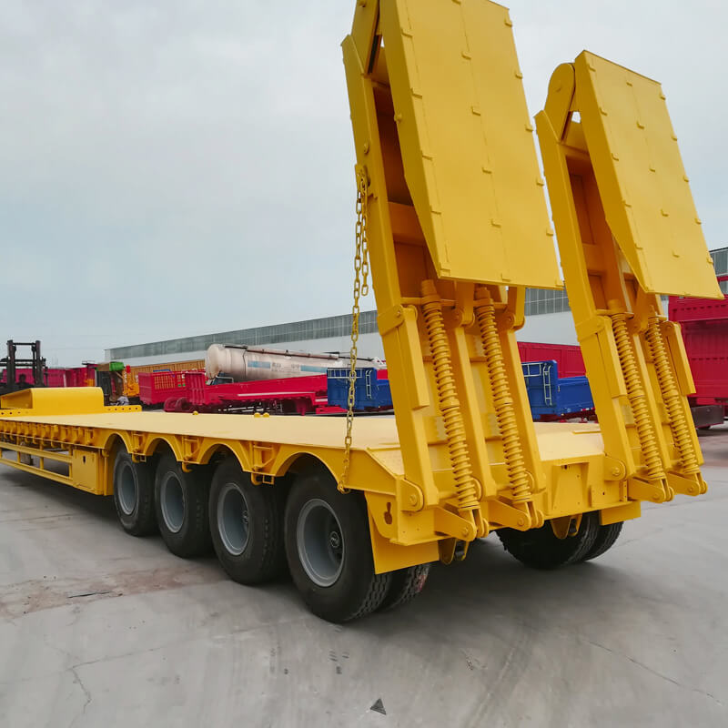 4 Axles 100T Low Loader Detachable Goosenck Lowboy Trailer