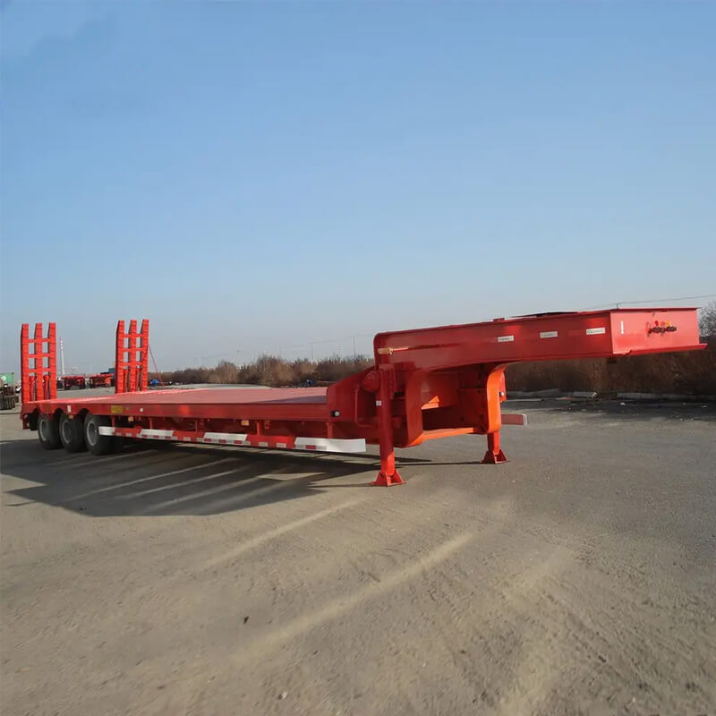 Front Loading Lowboy Trailer With Wood Floor