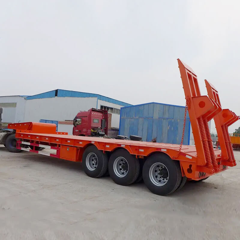 Front Loading Lowboy Trailer With Wood Floor
