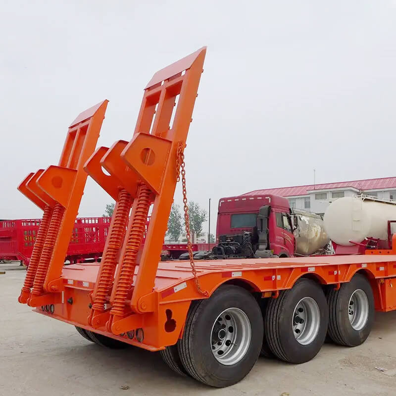 Front Loading Lowboy Trailer With Wood Floor