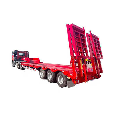 Heavy Duty Chinese Bridge Transport Hydraulic Extendable Lowbed Truck Trailer