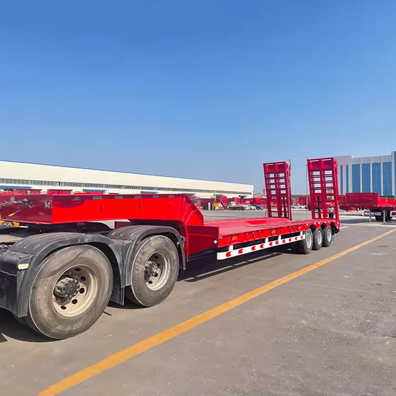 Heavy Duty Chinese Bridge Transport Hydraulic Extendable Lowbed Truck Trailer