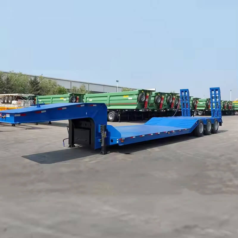 Heavy Duty Chinese Bridge Transport Hydraulic Extendable Lowbed Truck Trailer