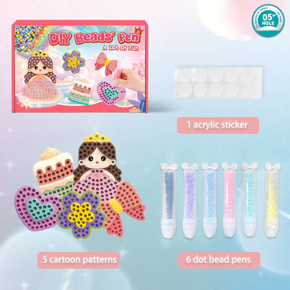 6-point ballpoint pen + 5 types of soft rubber patterns + 1 piece of adhesive sticker