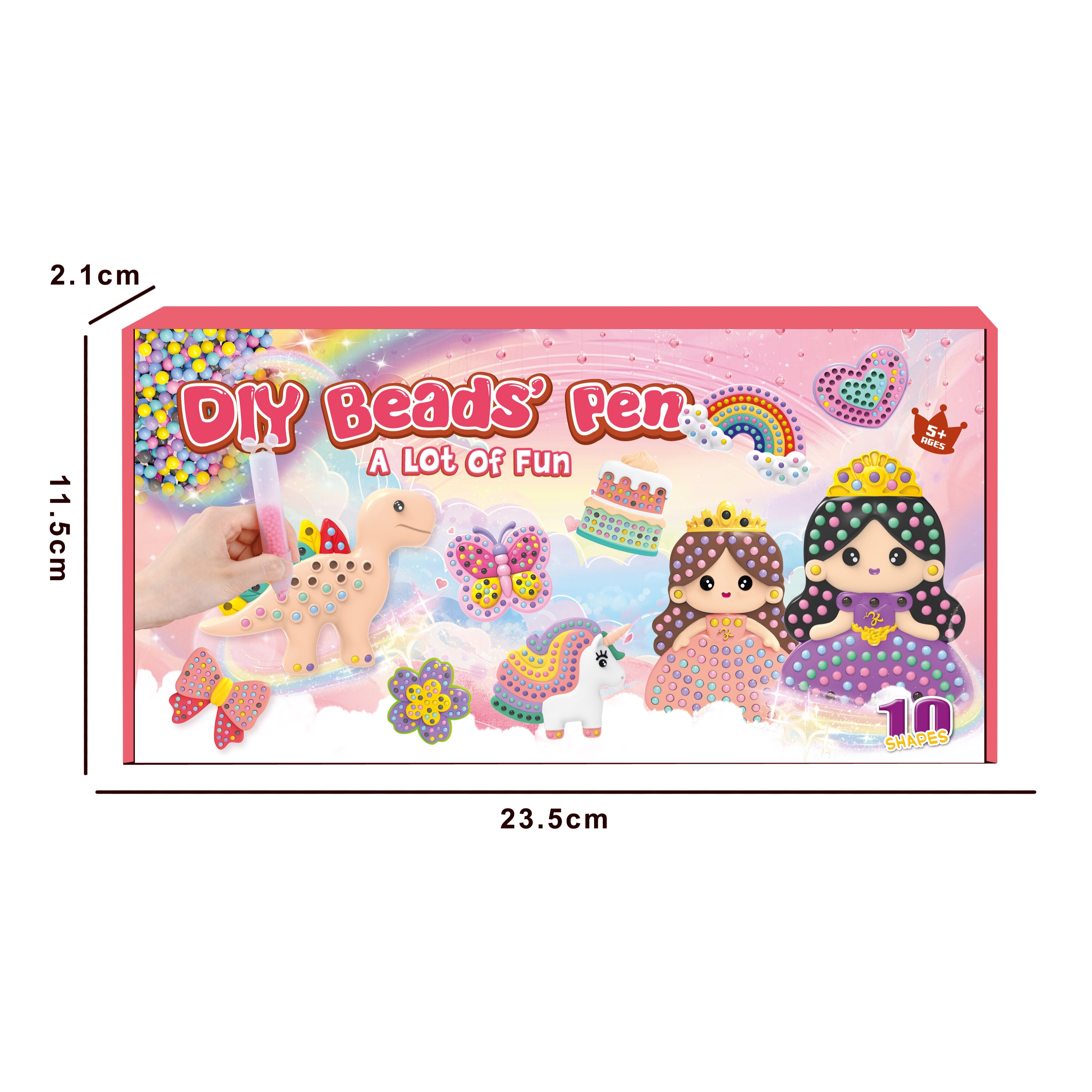 6-point ballpoint pen + 10 styles of soft rubber patterns + 2 adhesive stickers