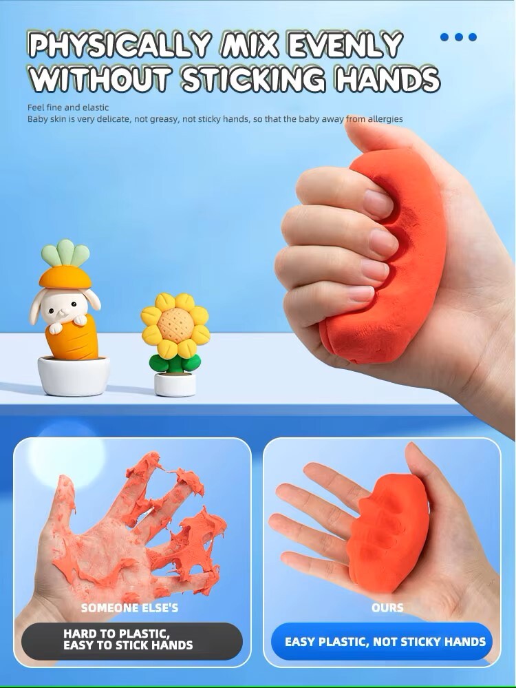 36色超轻无性别软玩偶风干聚合物粘土黏液套装为学生