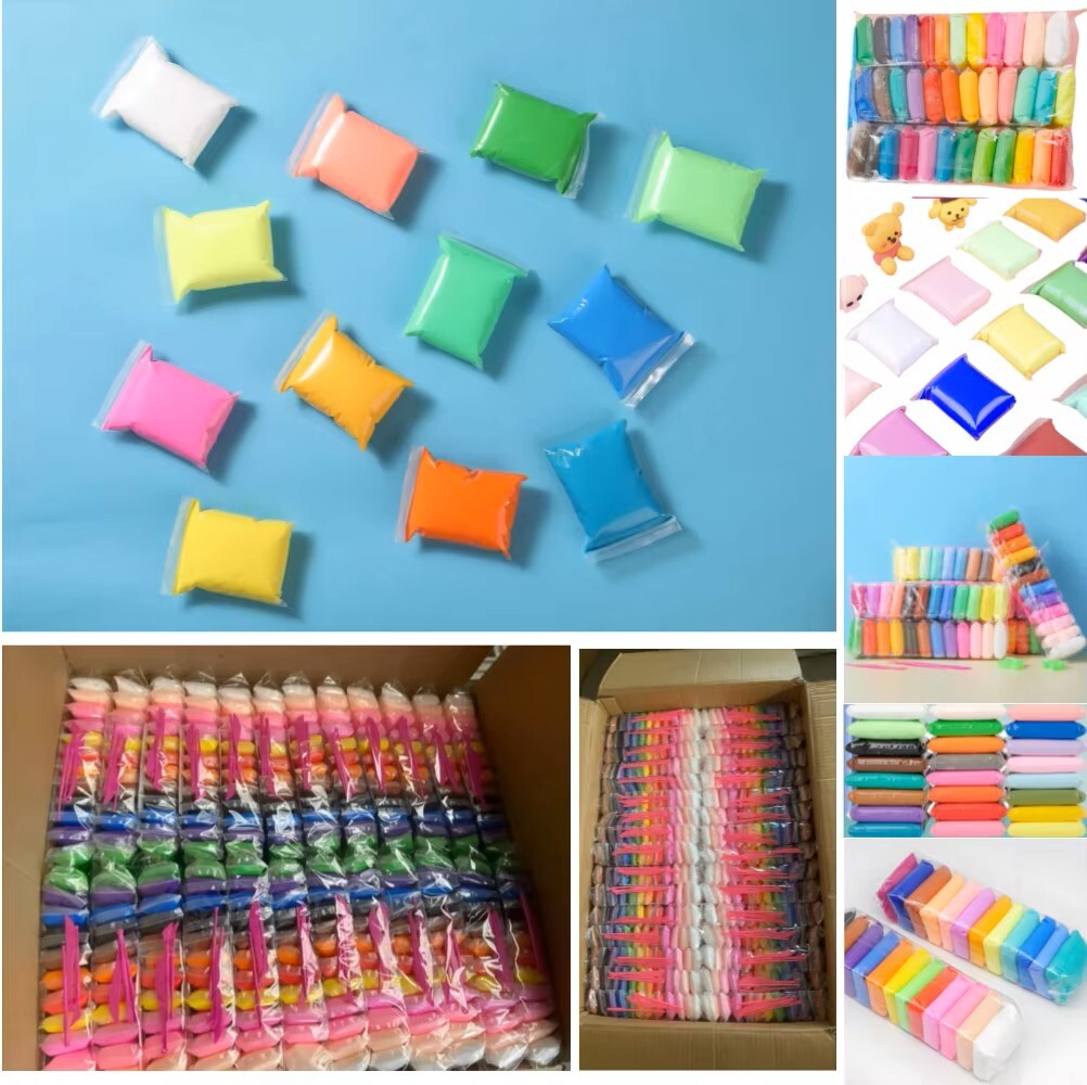 12色橡皮泥儿童教育疯狂玩具免费聚合物空气干软粘土为孩子