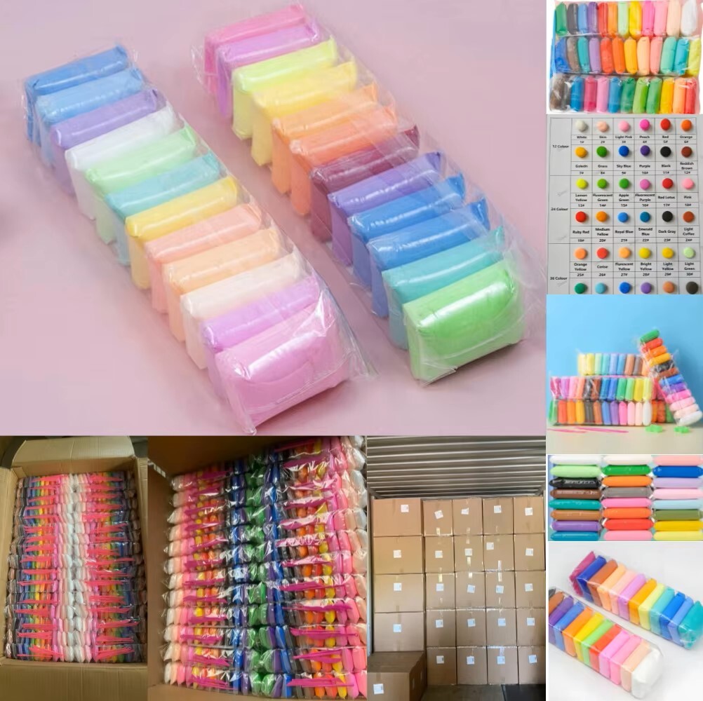 12色橡皮泥儿童教育疯狂玩具免费聚合物空气干软粘土为孩子