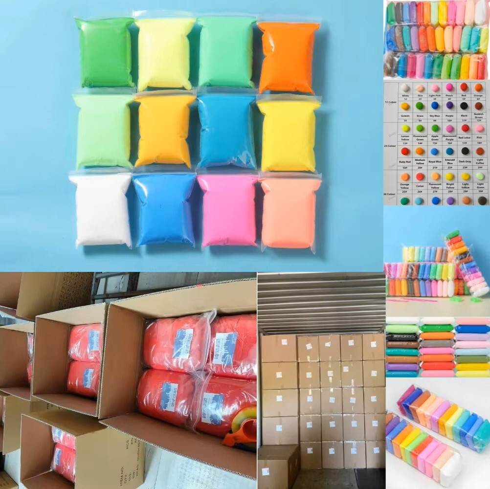 12色橡皮泥儿童教育疯狂玩具免费聚合物空气干软粘土为孩子