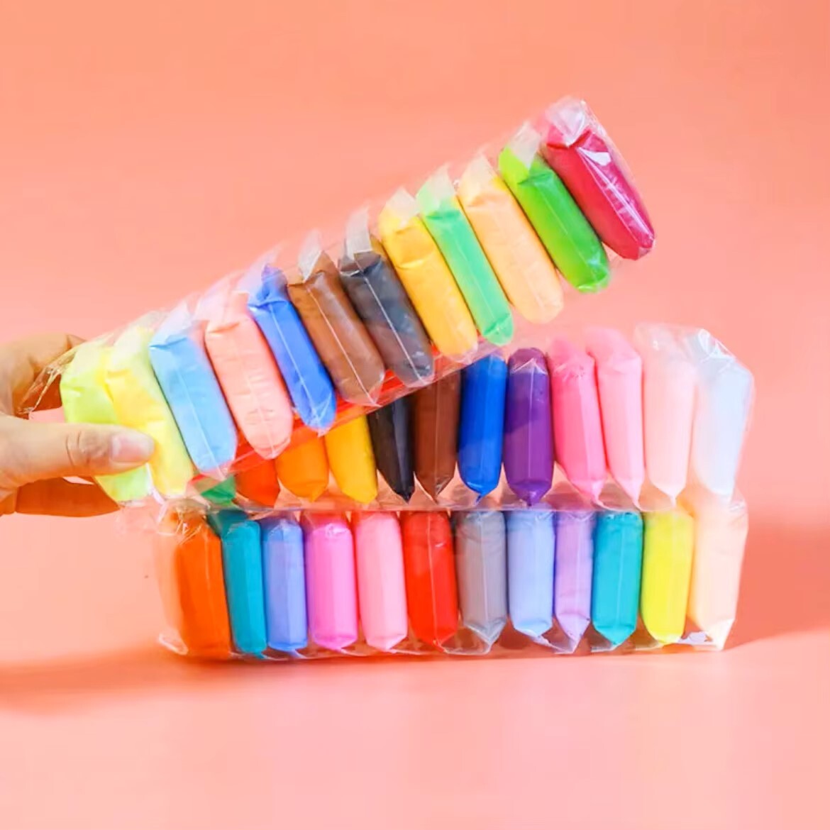 24种颜色超轻高弹性易于成型柔软的粘土泥用品Diy建模粘土软纸粘土孩子们的疯狂玩具