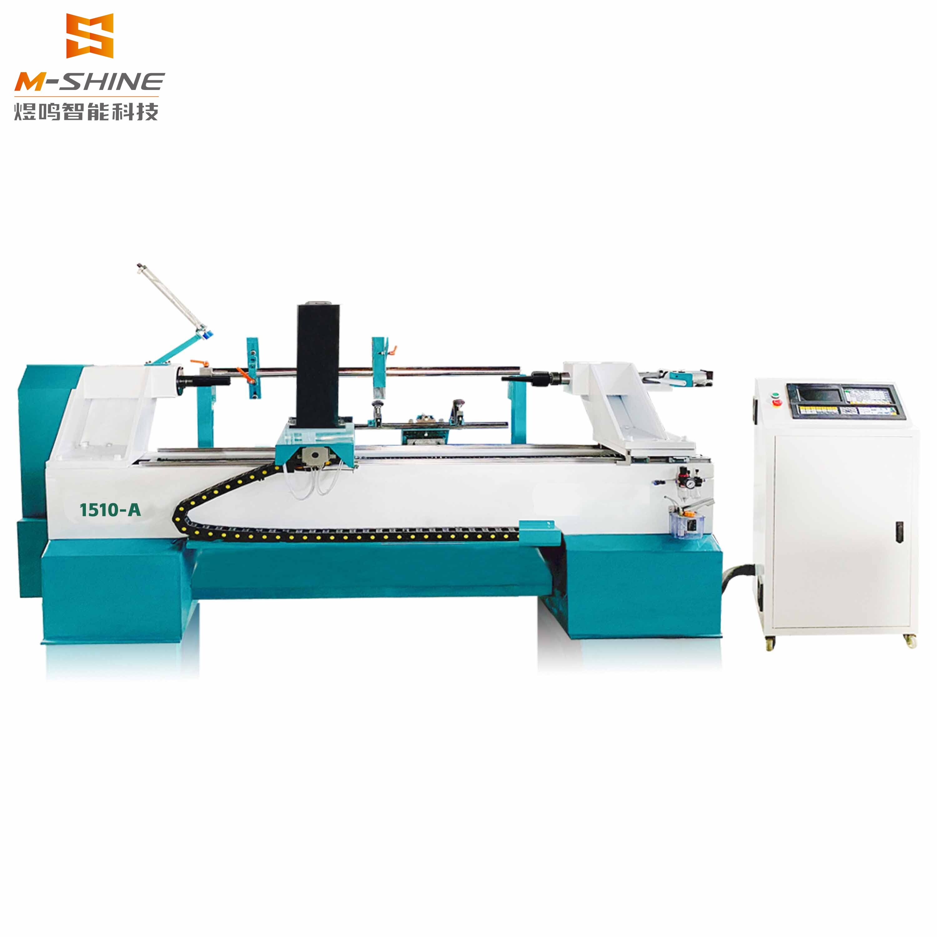 JINAN M-SHINE 1510 Torno CNC para madera de un solo eje con mesa de carga y descarga totalmente automática de varillas esféricas