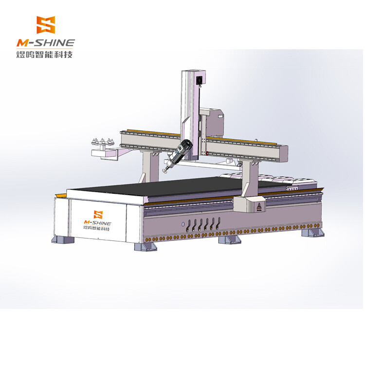 Máquina de entalhe com eixo giratório 1330/cabeçote giratório de quatro eixos CNC para processamento de madeira maciça e processamento de furos para fechadura de porta de madeira