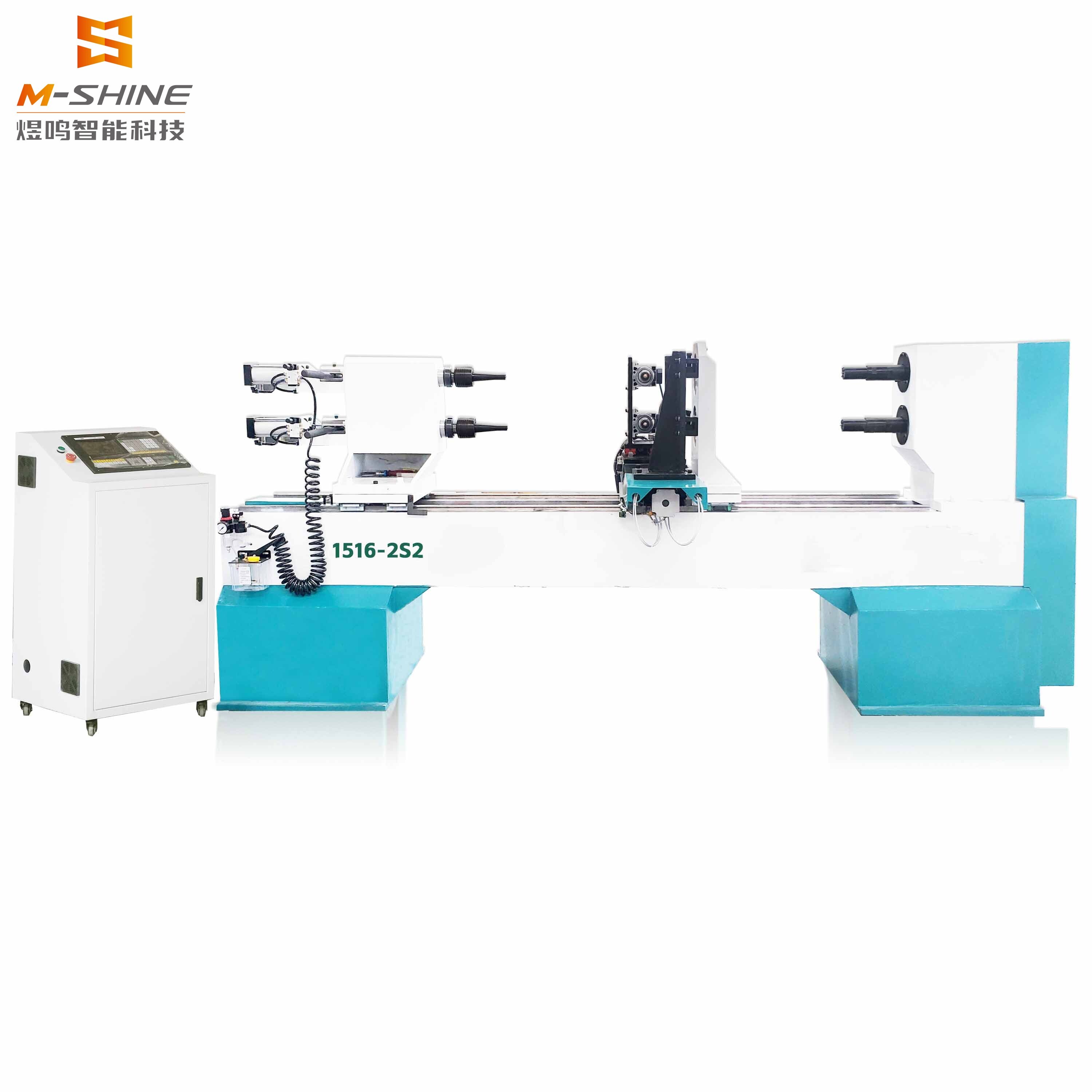 M-shine 1516 Torno CNC para Madeira com Duplo Eixo e Quatro Ferramentas para Tornear, Fresar e Gravar