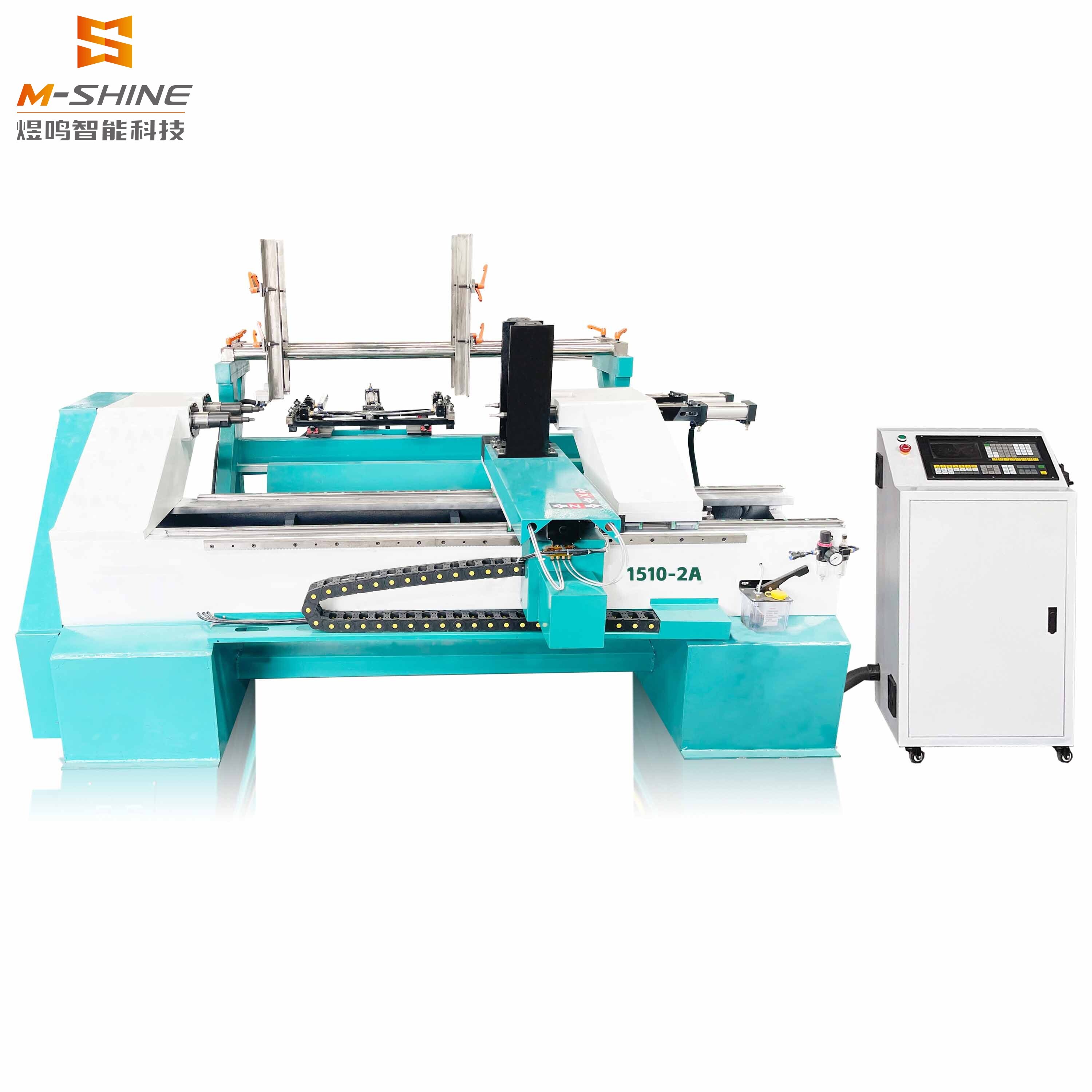 1510 Tour à bois CNC à double axe avec table de chargement et déchargement entièrement automatique pour tiges et billes M-SHINE