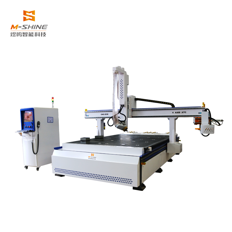 Haute puissance d'aspiration, machine à bois multifonction M-shine 2030 CNC à tête pivotante 4 axes