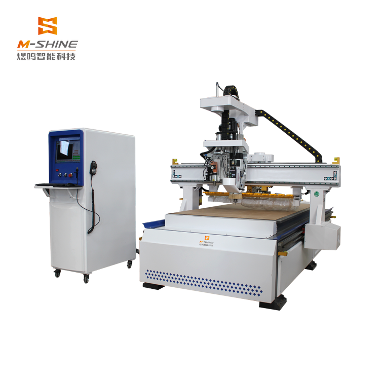 Wood Cnc Router JINAN M-SHINE 1325/1828/2137 with CCD Vibrating Knife for Leather Pvc Mdf Wood Process