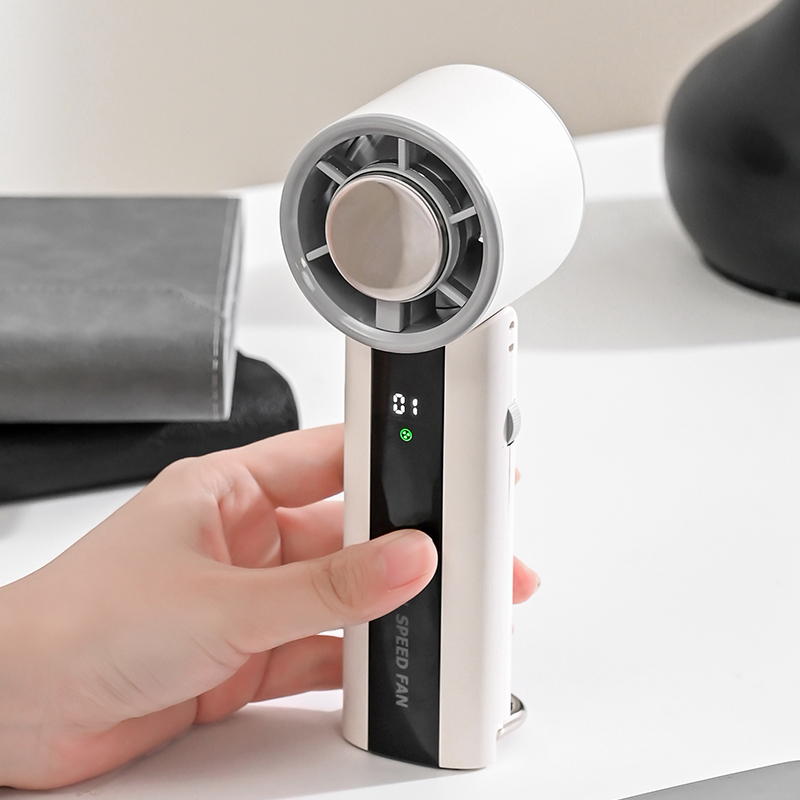 100-Speed Stepless Handheld Turbo Fan, Portable High-Speed Cooling Fan