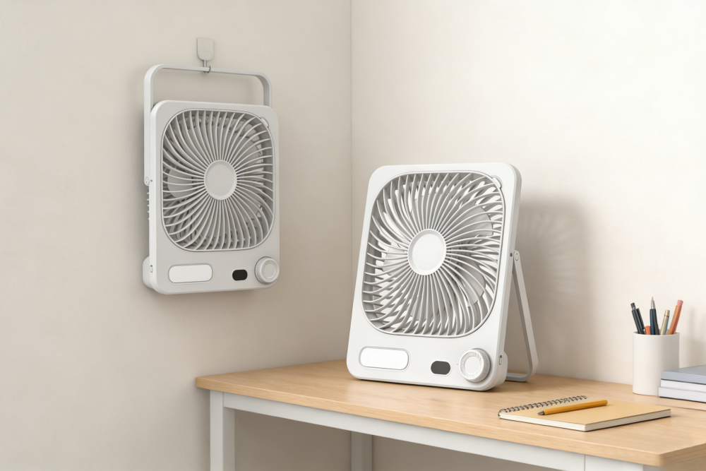 Ultra-Slim Body, Powerful Wind | Portable Desktop Fan with Long-Lasting Battery Life