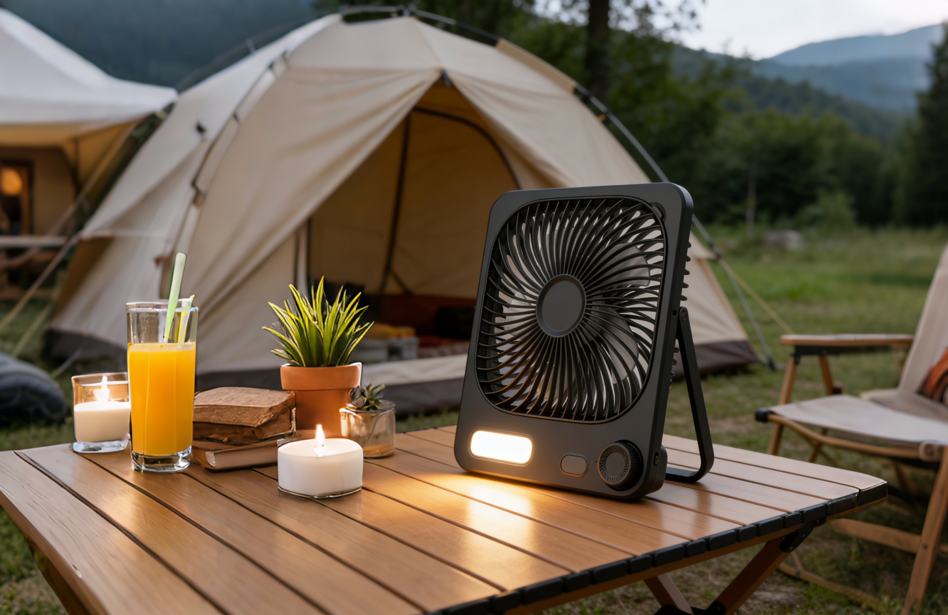 Ultra-Slim Body, Powerful Wind | Portable Desktop Fan with Long-Lasting Battery Life