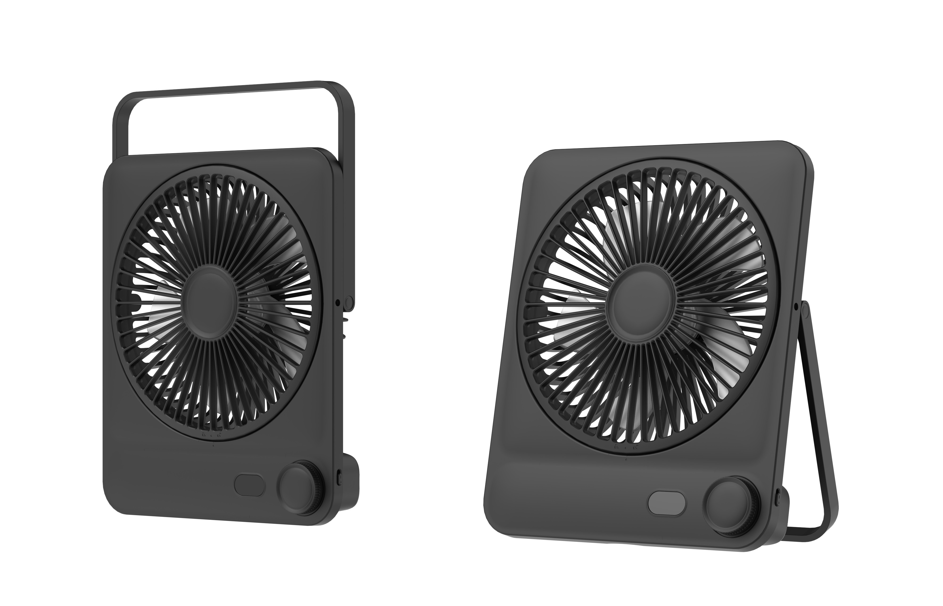 Ultra-Thin Card-Sized Desktop Fan, Powerful & Quiet Portable, Essential for Office, Dorm & Camping, Adjustable Stand & Hanging Design