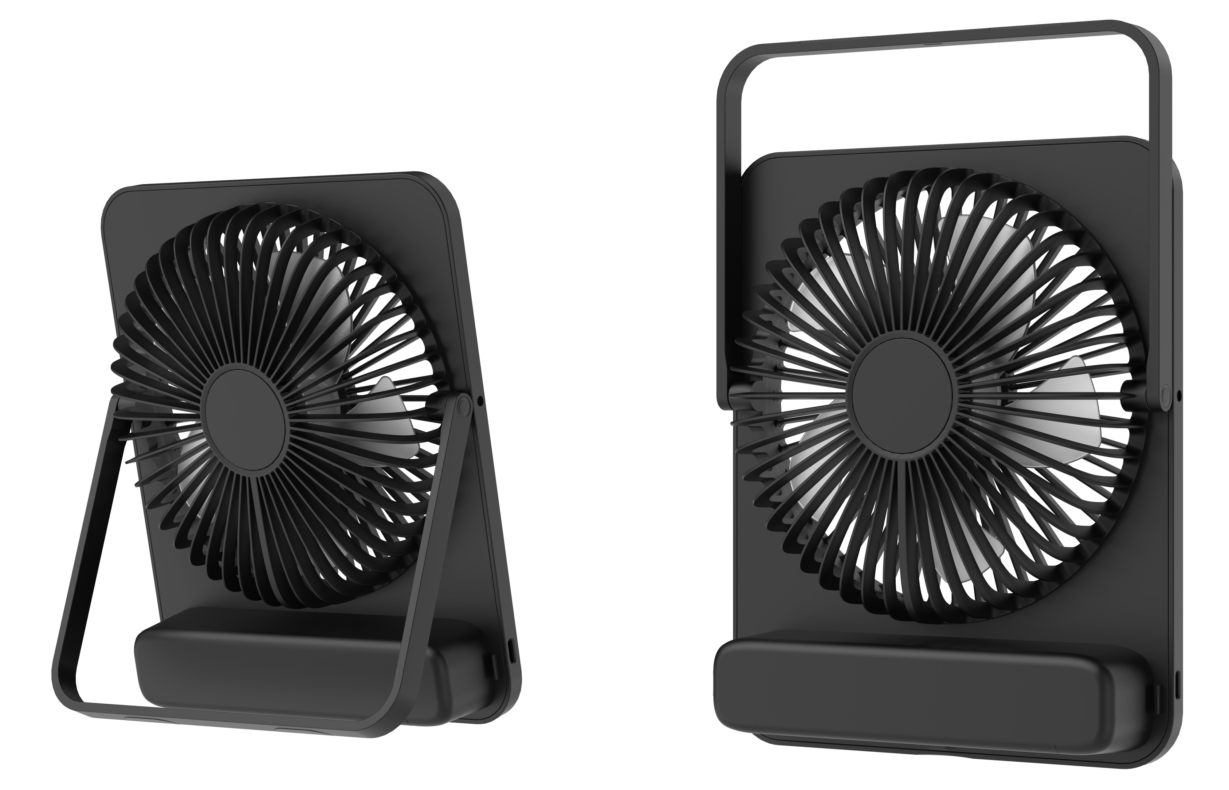 Ultra-Thin Card-Sized Desktop Fan, Powerful & Quiet Portable, Essential for Office, Dorm & Camping, Adjustable Stand & Hanging Design