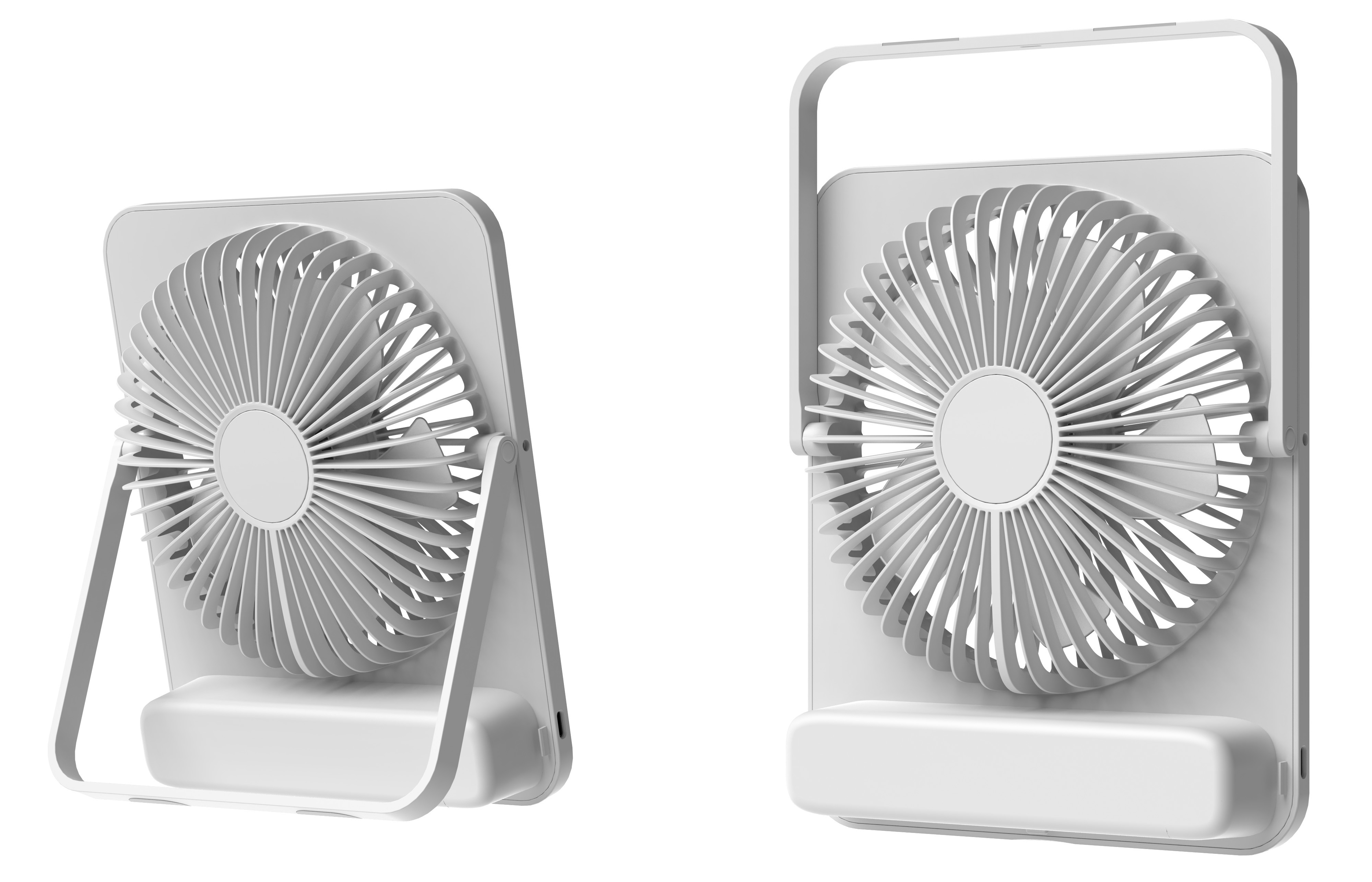 Ultra-Thin Card-Sized Desktop Fan, Powerful & Quiet Portable, Essential for Office, Dorm & Camping, Adjustable Stand & Hanging Design