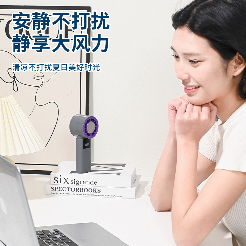 High-Speed Turbo Handheld Fan, Semiconductor Cooling & Ice Compress, Digital Display with Long Battery Life, Portable Cooling Gadget for Outdoor Use