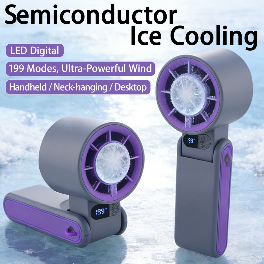High-end Cold Compress Handheld Fan, Foldable Fan, Multi-functional Cooling Fan for Home, Office & Camping