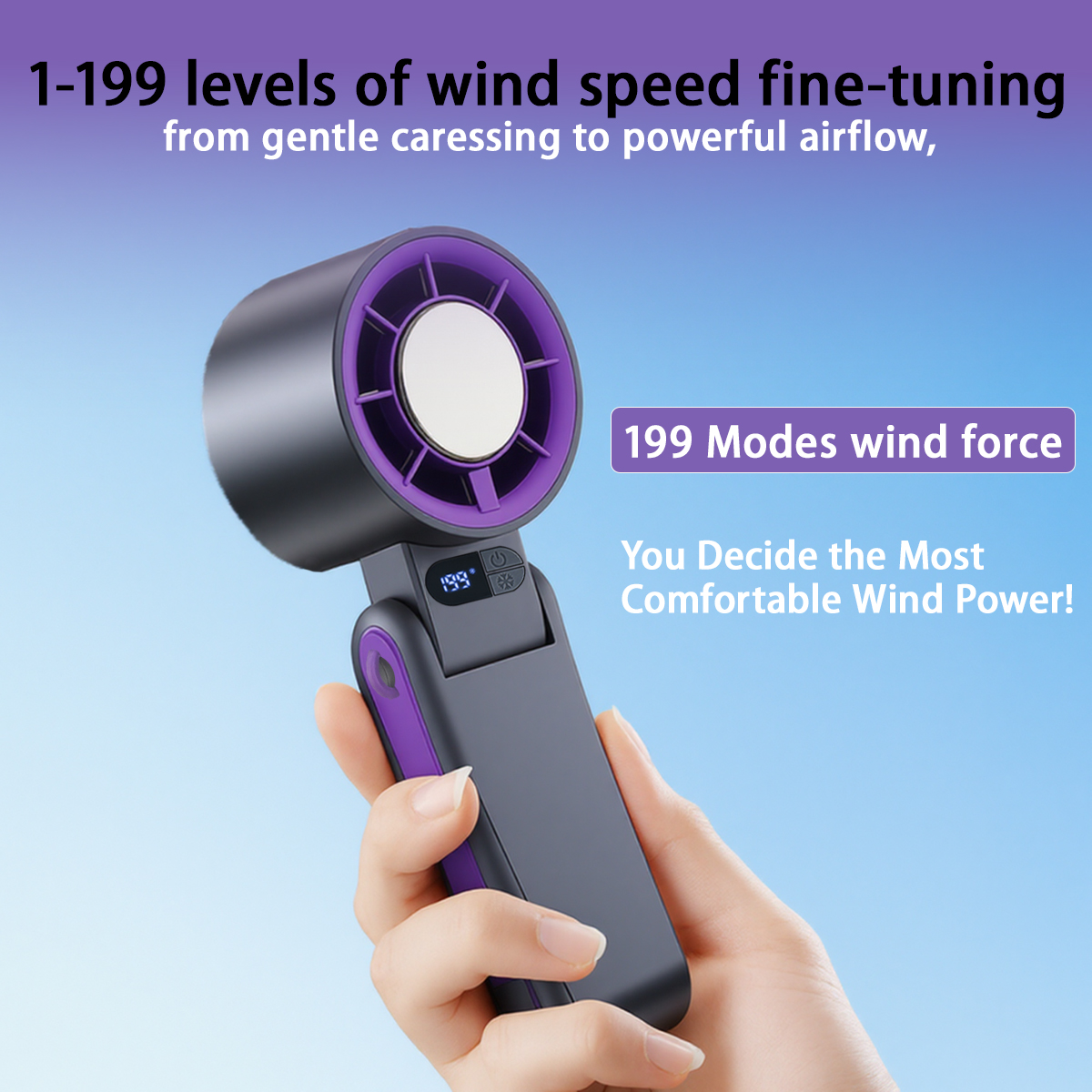 High-end Cold Compress Handheld Fan, Foldable Fan, Multi-functional Cooling Fan for Home, Office & Camping