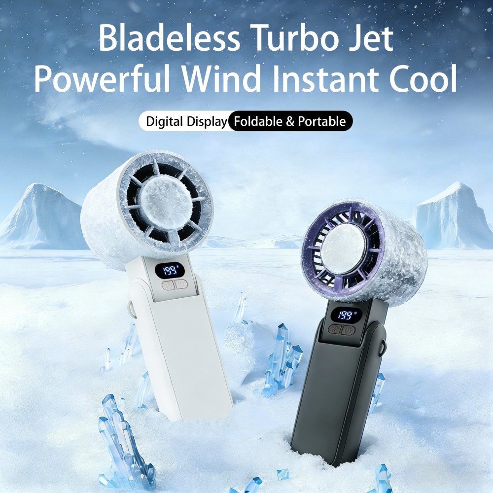 Summer Cooling Black Technology | Refrigeration Handheld Fan, Ice Compress Cooling, Portable Small Fan, Universal for Office