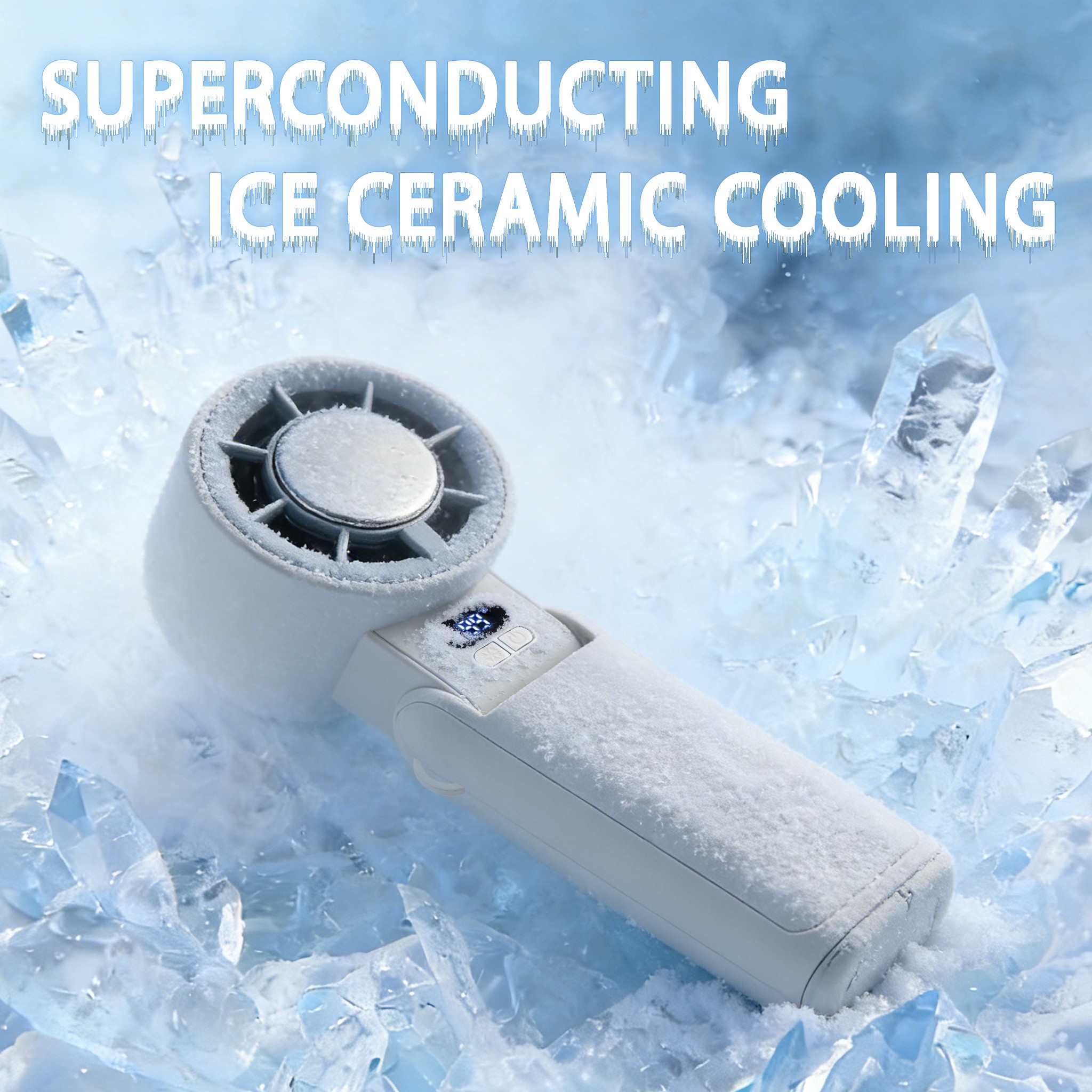 Summer Cooling Black Technology | Refrigeration Handheld Fan, Ice Compress Cooling, Portable Small Fan, Universal for Office