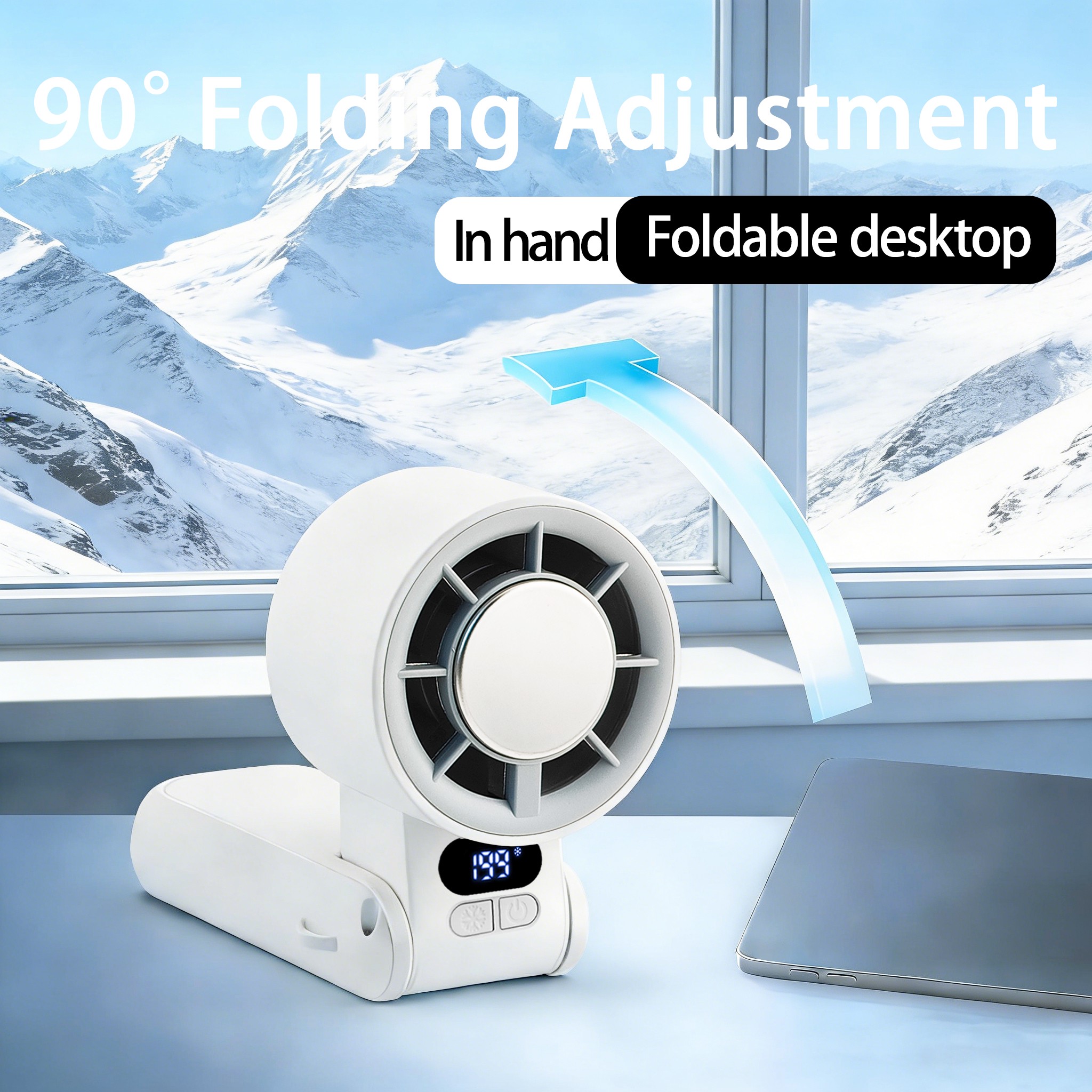 Summer Cooling Black Technology | Refrigeration Handheld Fan, Ice Compress Cooling, Portable Small Fan, Universal for Office