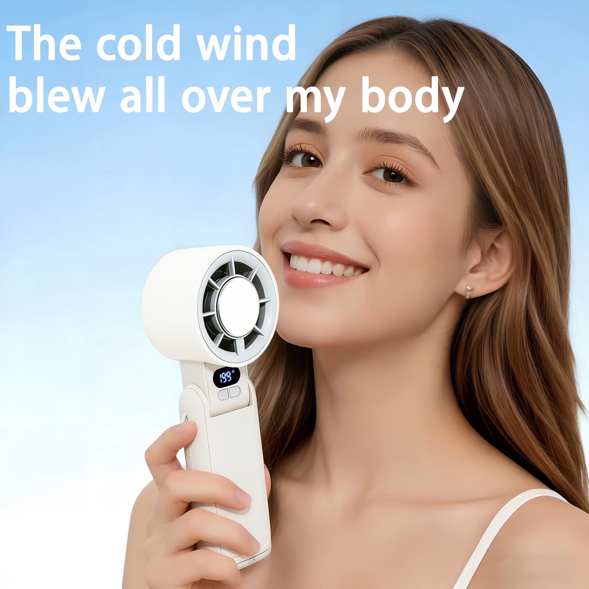 Summer Cooling Black Technology | Refrigeration Handheld Fan, Ice Compress Cooling, Portable Small Fan, Universal for Office