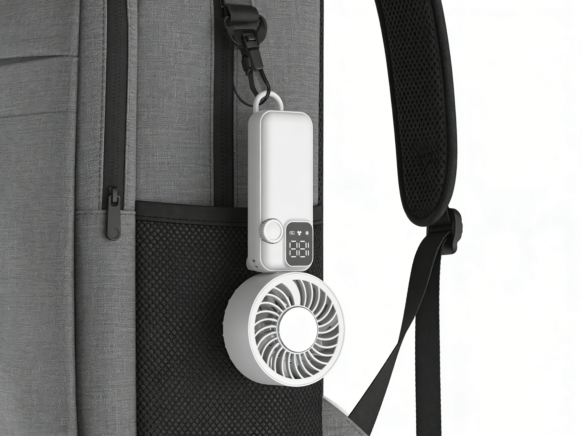 Portable Digital Display  Fan, Rechargeable USB Handheld Mini Cooling Fan