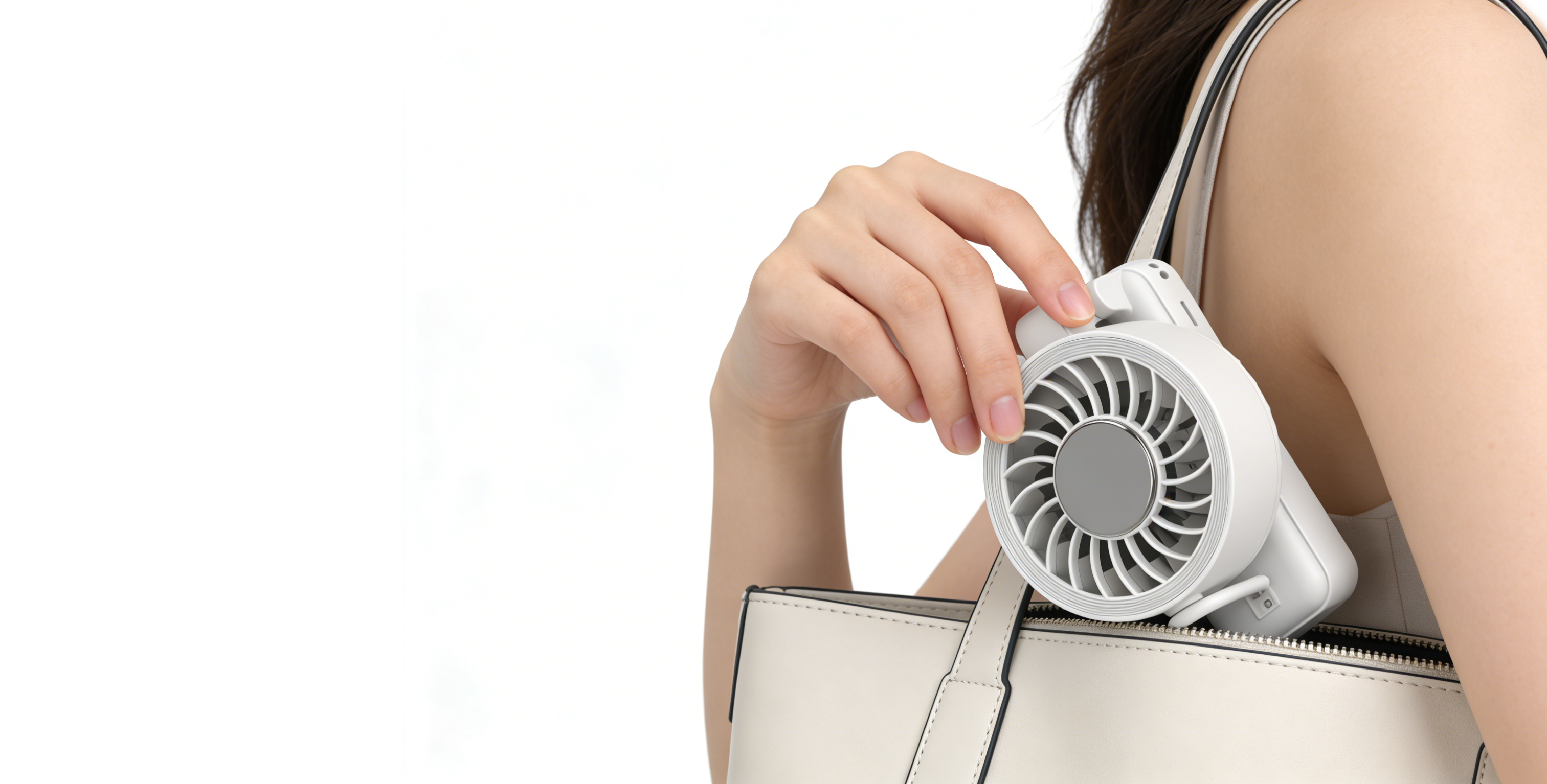 Portable Digital Display  Fan, Rechargeable USB Handheld Mini Cooling Fan