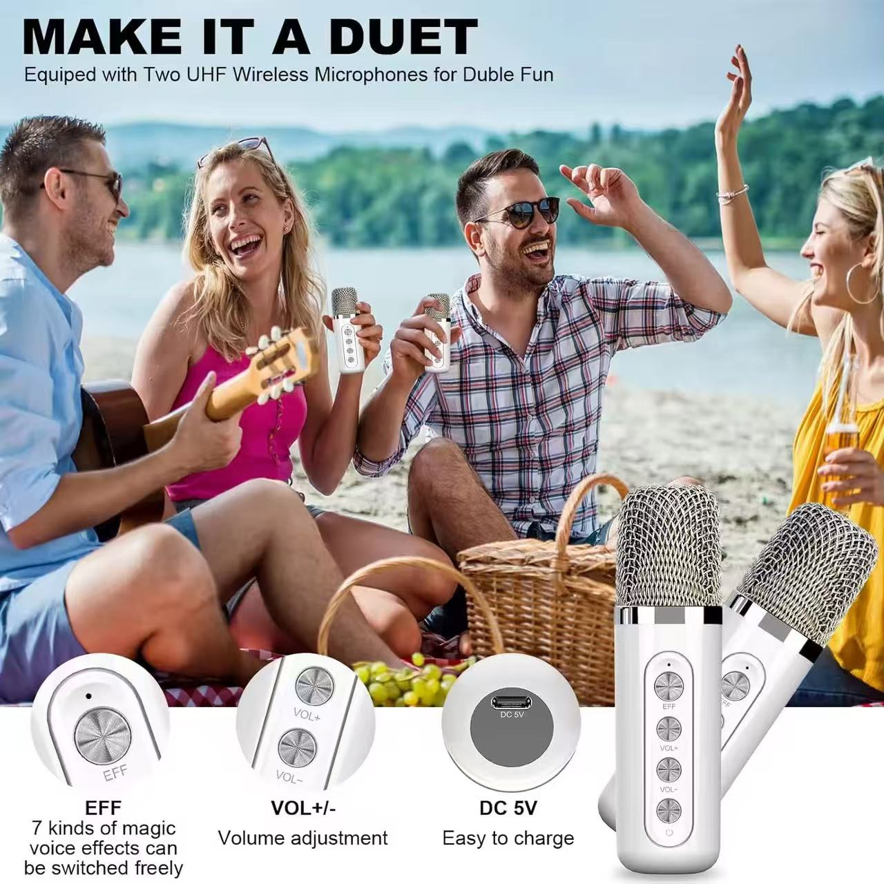 Dual Microphone Wireless Bluetooth Speaker YS-203 
