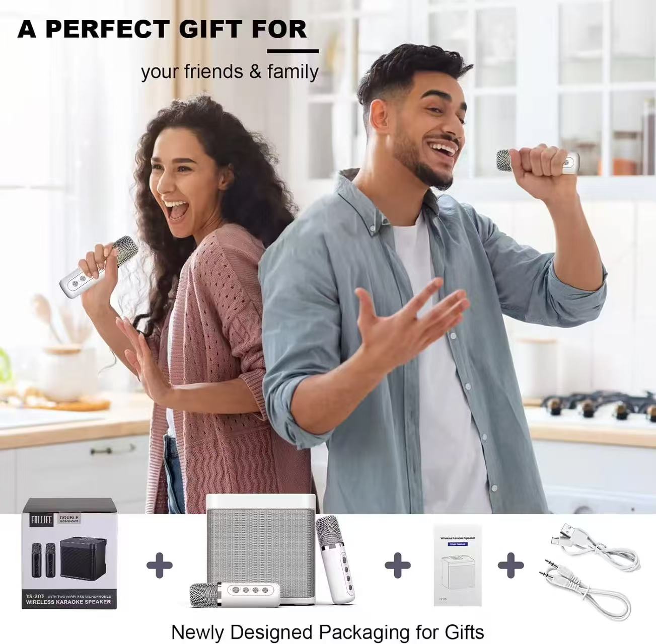 Dual Microphone Wireless Bluetooth Speaker YS-203 