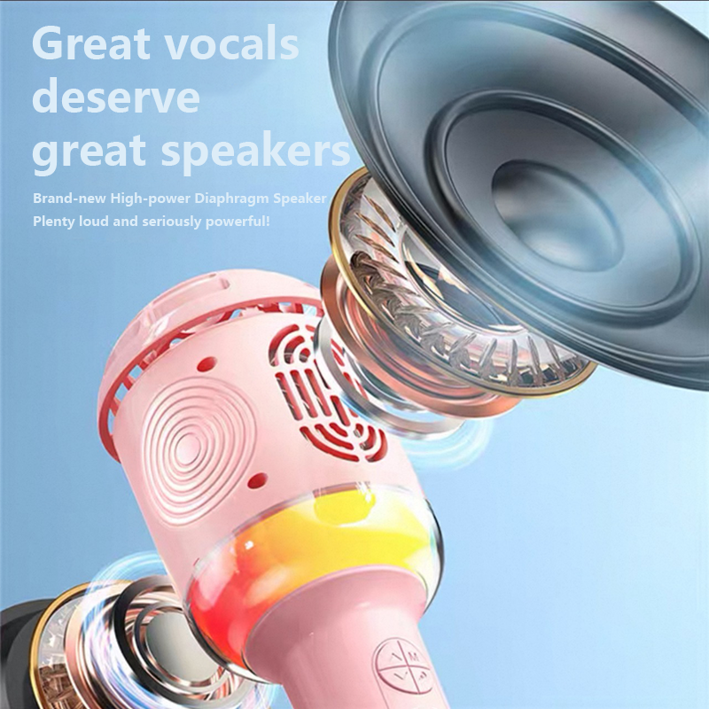 Wireless Microphone BT Karaoke Microphone Portable Handheld Speaker For KTV Birthday Party  Singing Mic