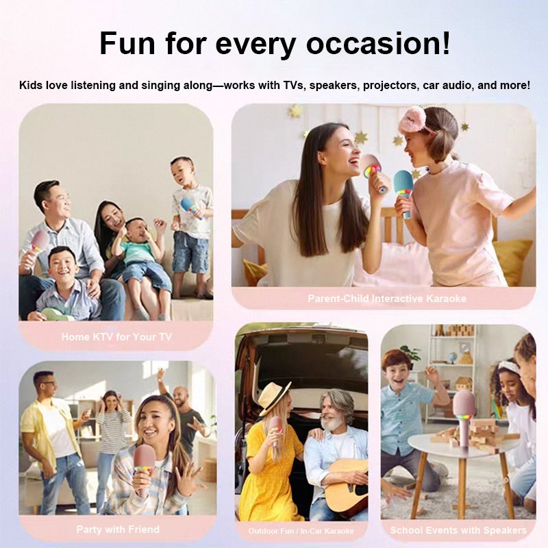 Wireless Microphone BT Karaoke Microphone Portable Handheld Speaker For KTV Birthday Party  Singing Mic