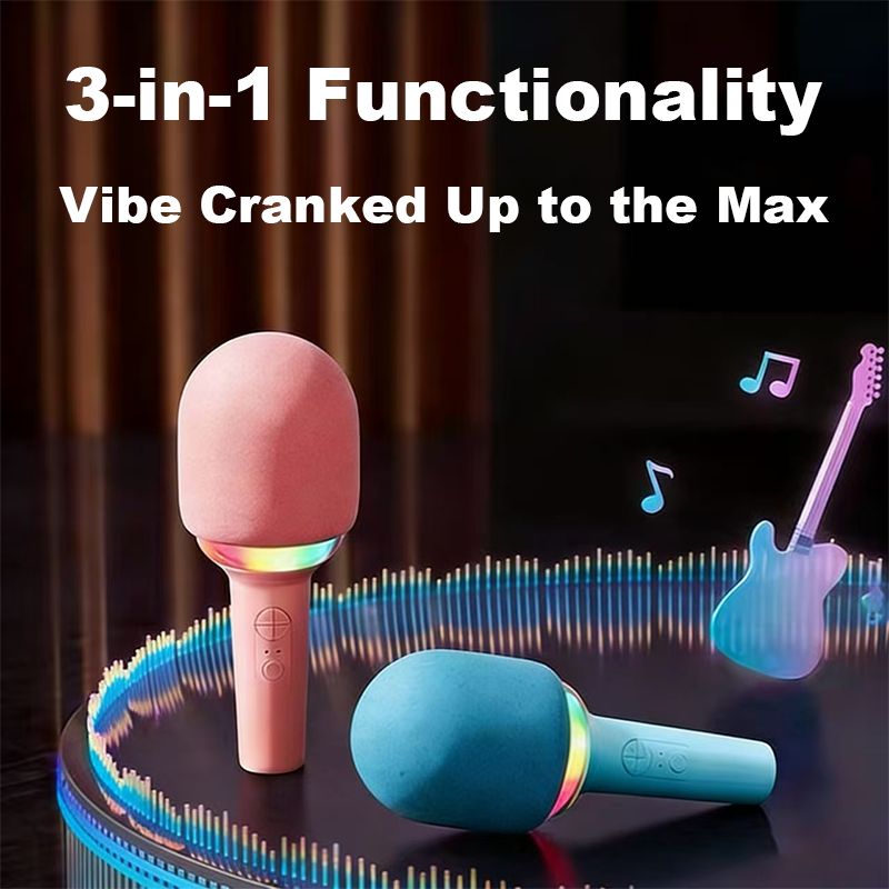 Wireless Microphone BT Karaoke Microphone Portable Handheld Speaker For KTV Birthday Party  Singing Mic