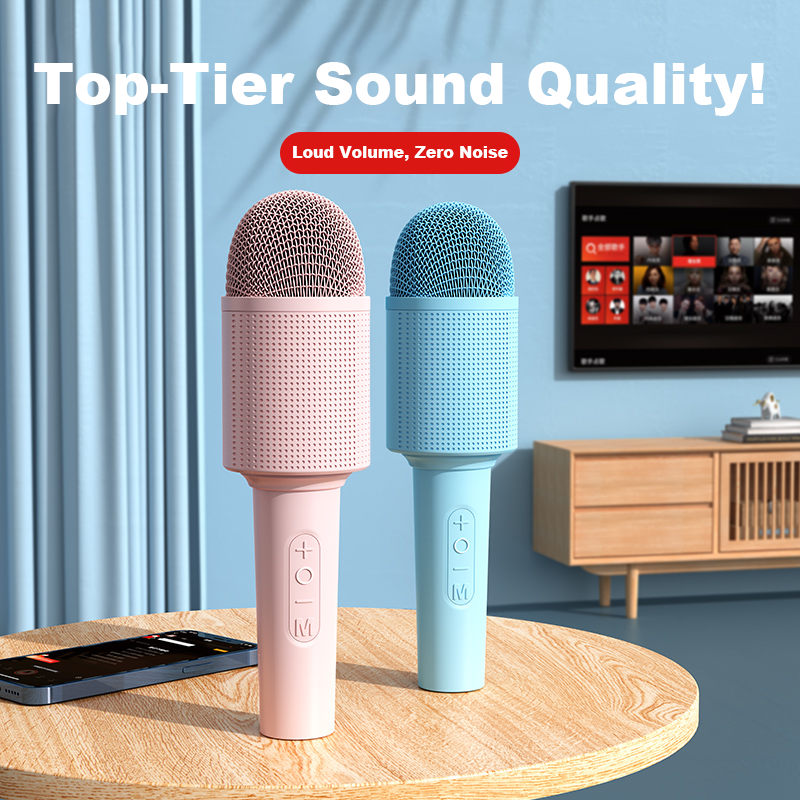 New Products  Portable Mic Sound Noise Reduction Handheld Microphone BT Wireless Karaoke Speaker for Singing Party