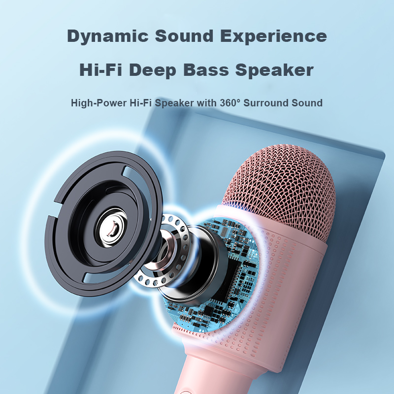New Products  Portable Mic Sound Noise Reduction Handheld Microphone BT Wireless Karaoke Speaker for Singing Party