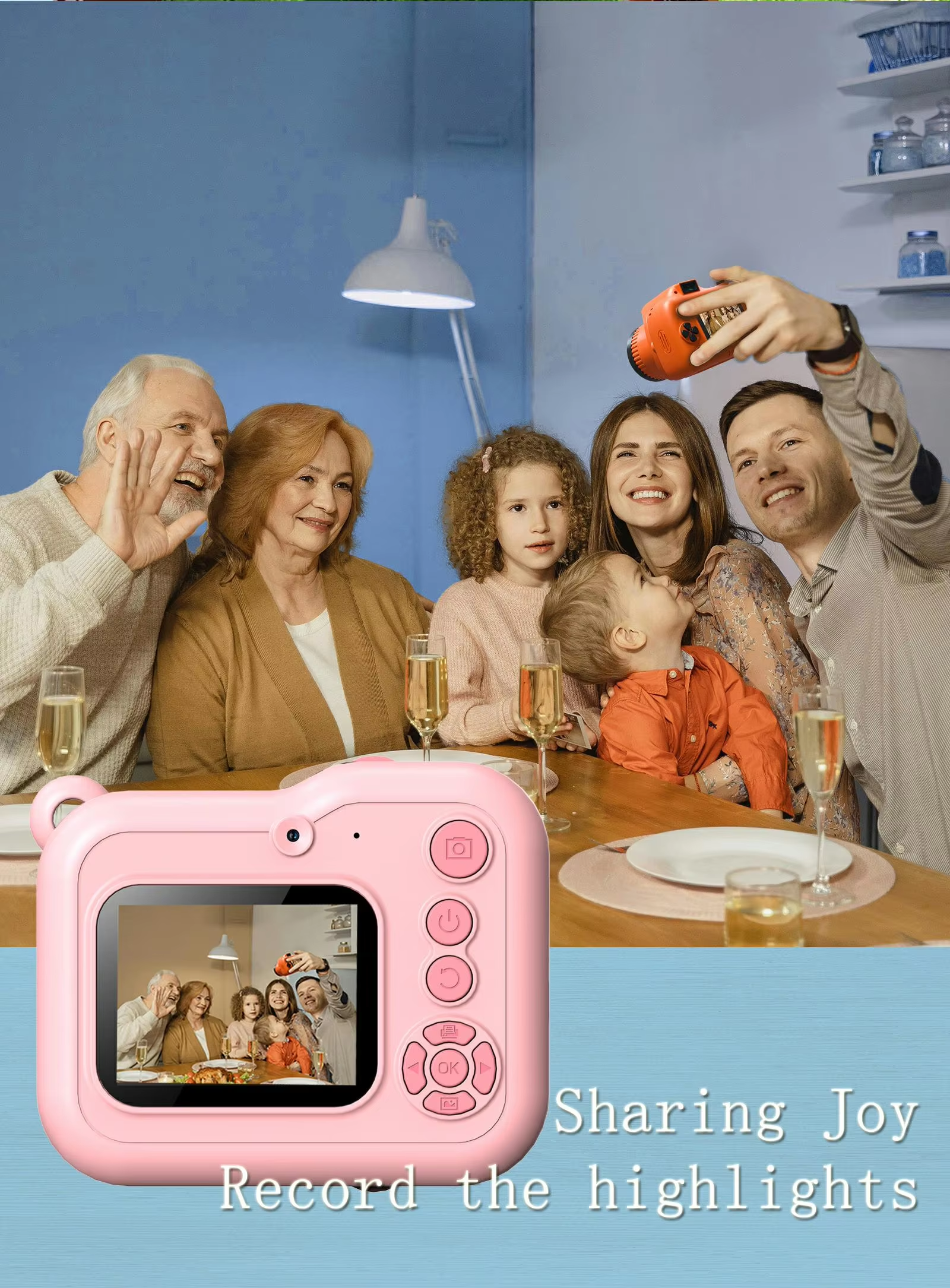 Kids Camera Mini Digital Toy Camera High Definition Shooting Video Free Print Paper