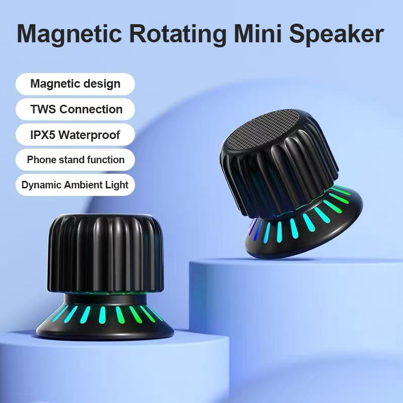 MIni Magnetic Twist  Bluetooth Speaker Portable Heavy Subwoofer Outdoor Bluetooth Small Speaker with RGB light.